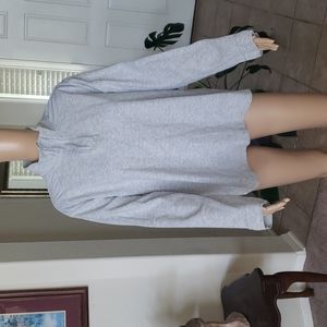 Perry Ellis L marled gray zip pullover sweater mixed media